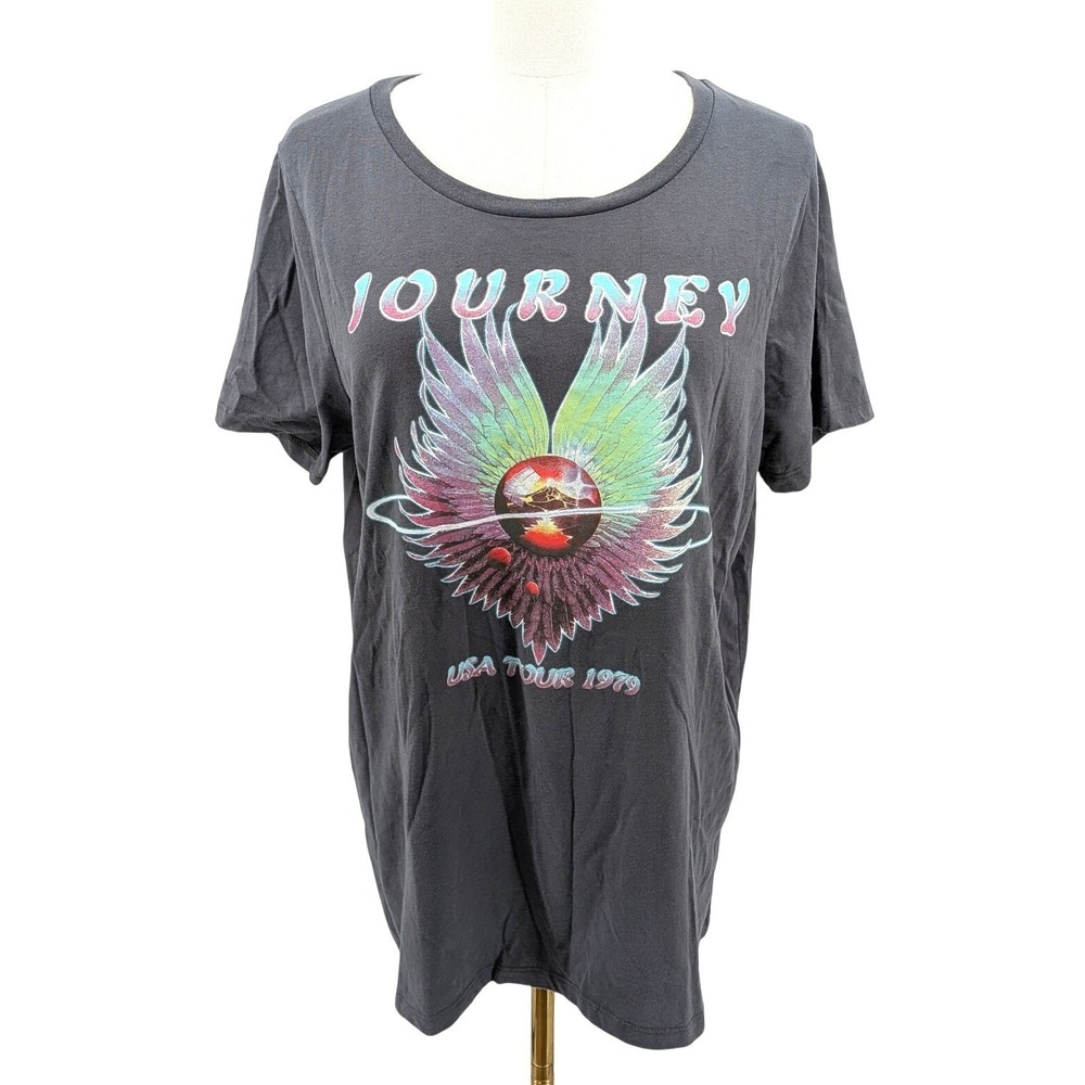 Journey Band Tee USA Tour 1979 Graphic T Shirt Gray Rock Vintage Style XXL